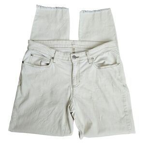 Eileen Fisher Womens Skinny Ankle Jeans in Cream Sz 8